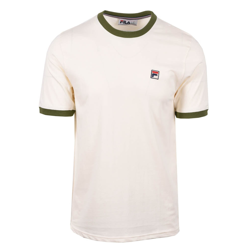 Fila Vintage Marconi Essential Ringer T Shirt Gardenia Chive Smart Ass Menswear