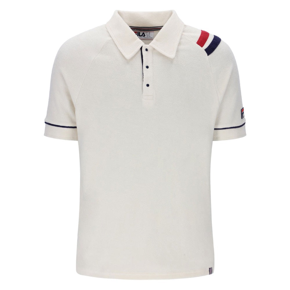 Fila Vintage Massimo Terry Polo Shirt Gardenia / Garnet / Fila Navy