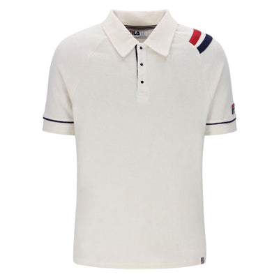 Fila Vintage Massimo Terry Polo Shirt Gardenia / Garnet / Fila Navy