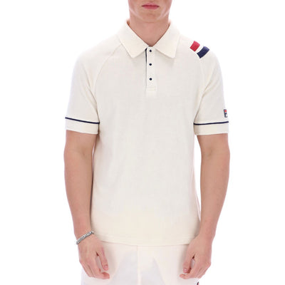 Fila Vintage Massimo Terry Polo Shirt Gardenia / Garnet / Fila Navy