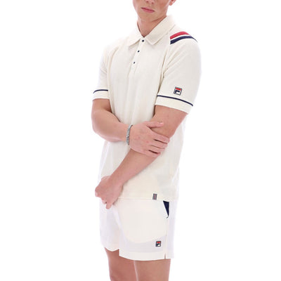 Fila Vintage Massimo Terry Polo Shirt Gardenia / Garnet / Fila Navy