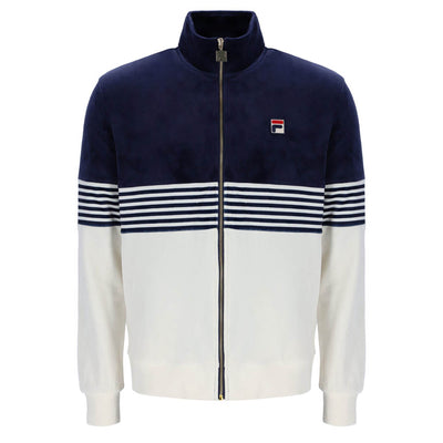 Fila Vintage Merrick Stripe Velour Track Top Jacket Fila Navy / Gardenia