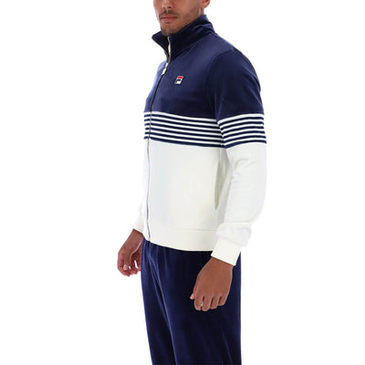 Fila Vintage Merrick Stripe Velour Track Top Jacket Fila Navy / Gardenia