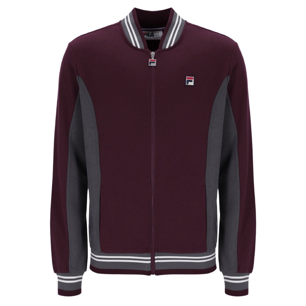 Fila Vintage Settanta Baseball Track Top Fudge / Gunmetal / White