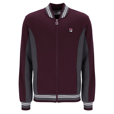 Fila Vintage Settanta Baseball Track Top Fudge / Gunmetal / White