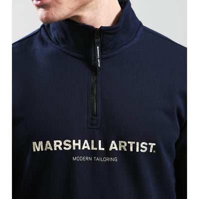 Marshall Artist Coastal Erosion Zip Neck Sweat Navy