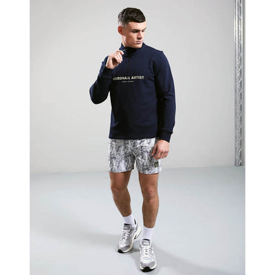 Marshall Artist Coastal Erosion Zip Neck Sweat Navy