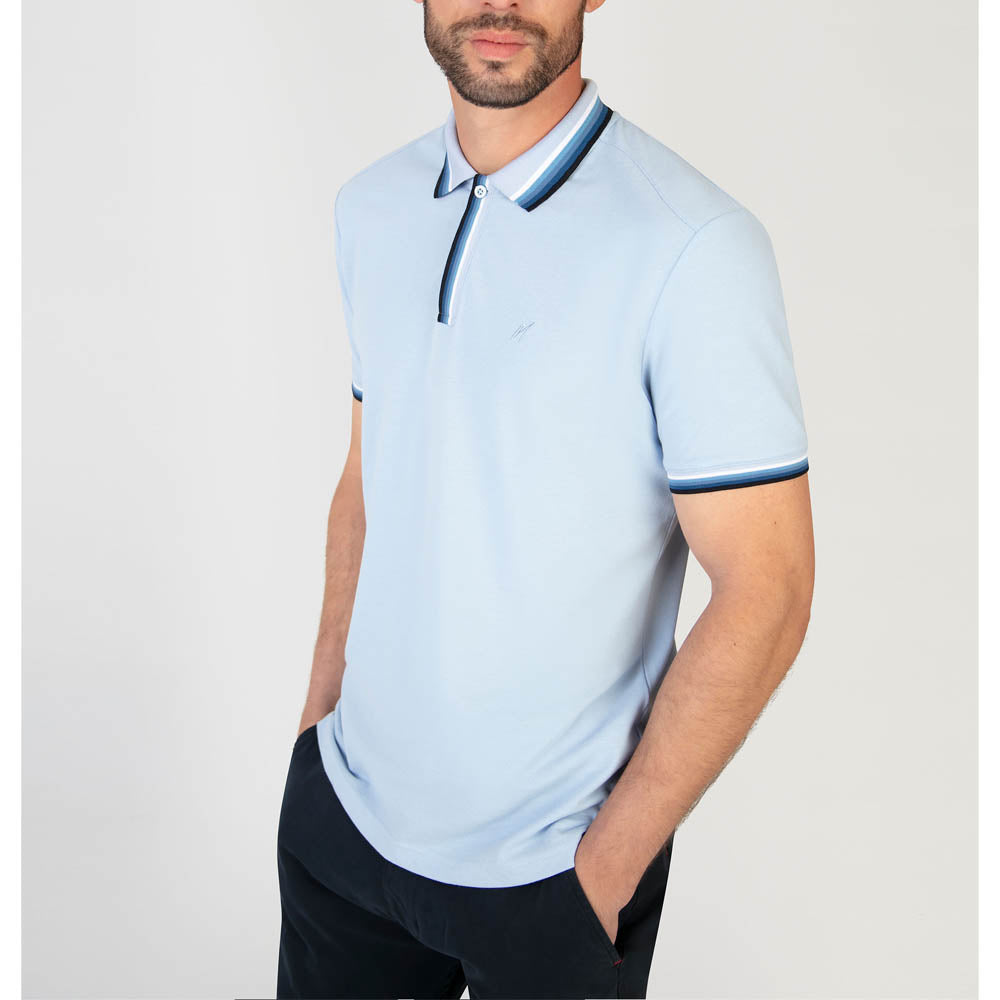 Mish Mash Canwood Short Sleeve Polo Shirt Sky Blue