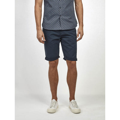 Mish Mash Weymouth Mid Stretch Chino Shorts Navy Blue 34 Waist