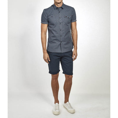 Mish Mash Weymouth Mid Stretch Chino Shorts Navy Blue 34 Waist