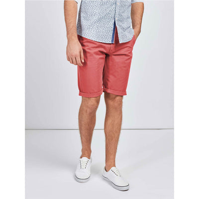 Mish Mash Weymouth Mid Stretch Chino Shorts Washed Red 32 Waist