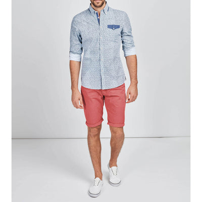 Mish Mash Weymouth Mid Stretch Chino Shorts Washed Red 32 Waist