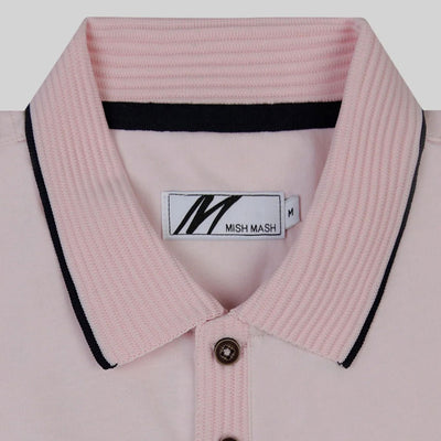 Mish Mash Tonto Short Sleeve Polo Shirt Pale Pink