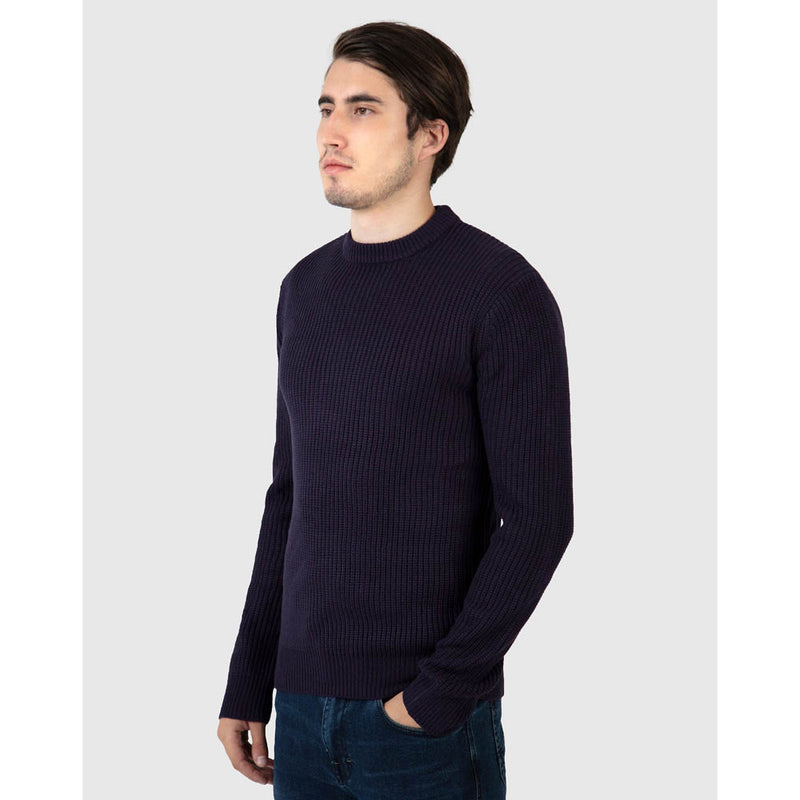 Mish Mash Jeans Break Regular Fit Navy Knitted Sweater