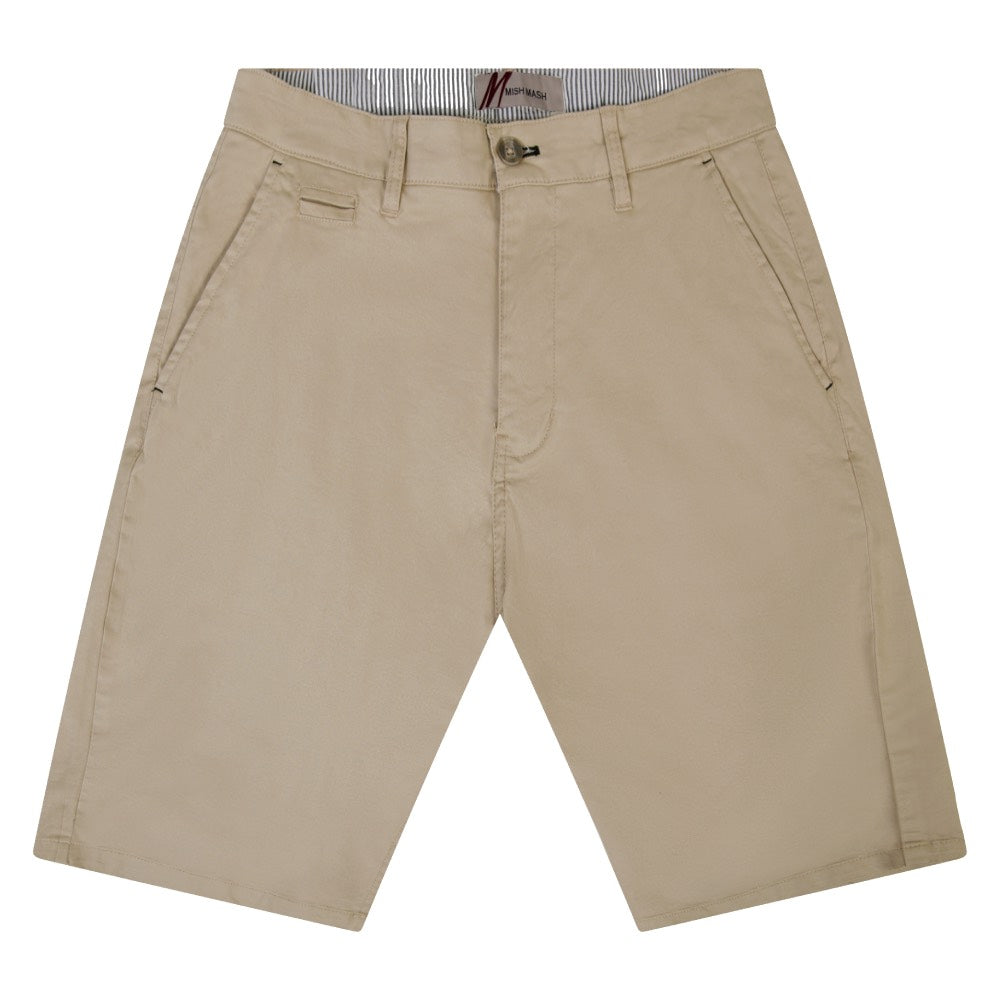 Mish Mash Weymouth Mid Stretch Chino Shorts Stone 38W