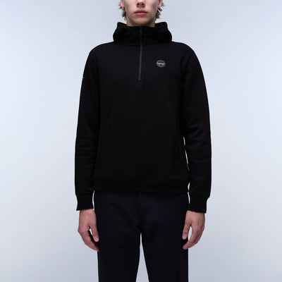 Napapijri Badge Half Zip Up Hoodie Black