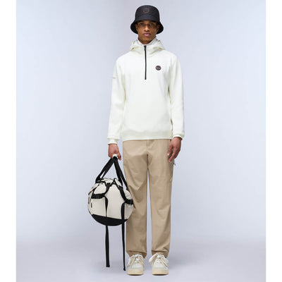 Napapijri Badge Half Zip Up Hoodie White Heron