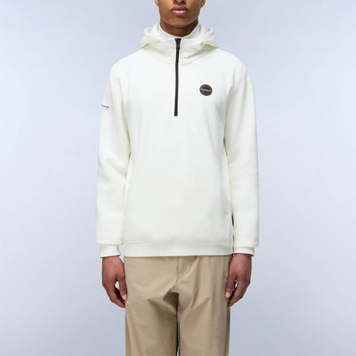 Napapijri Badge Half Zip Up Hoodie White Heron