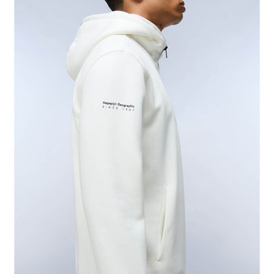 Napapijri Badge Half Zip Up Hoodie White Heron