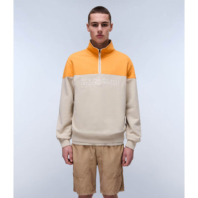 Napapijri Saturnia French Terry 1/2 Zip Sweatshirt Feather Gray