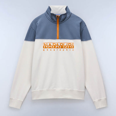 Napapijri Saturnia French Terry 1/2 Zip Sweatshirt White Whisper