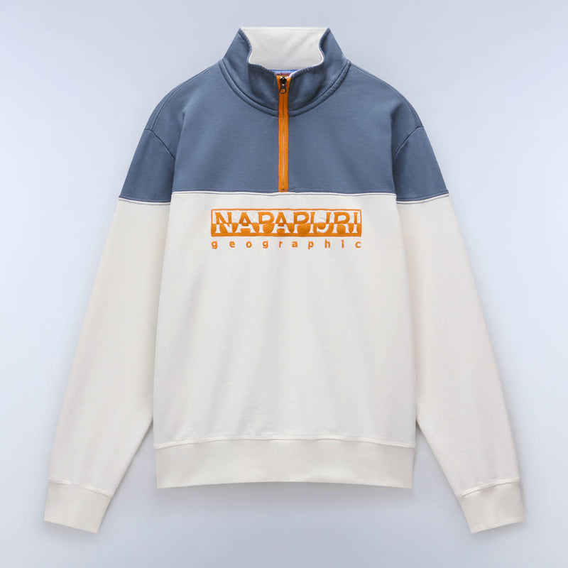 Napapijri Saturnia French Terry 1/2 Zip Sweatshirt White Whisper