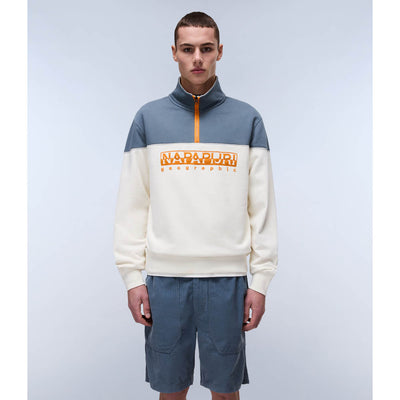 Napapijri Saturnia French Terry 1/2 Zip Sweatshirt White Whisper