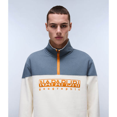 Napapijri Saturnia French Terry 1/2 Zip Sweatshirt White Whisper
