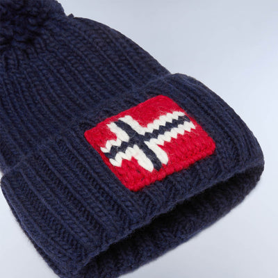 Napapijri Semiury 5 Bobble Beanie Hat Blue Marine