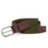 Ibex England Repreve Woven Stretch Belt Made from Recycled Plastic Bottles Khaki Green