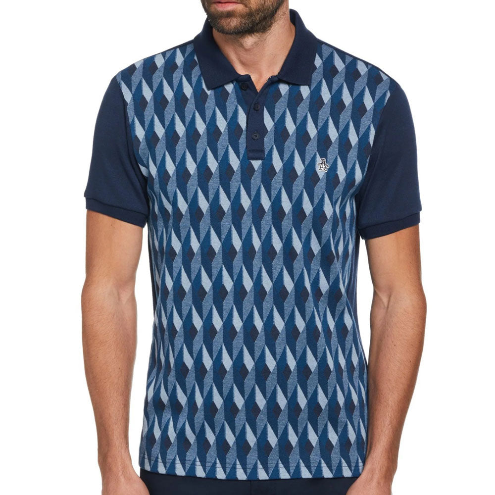 Original Penguin Diamond Polo Shirt In Dress Blue