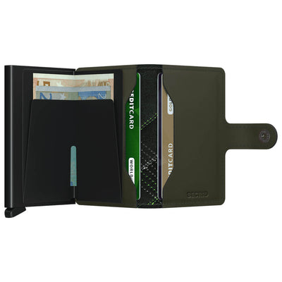 Secrid Miniwallet Matte Linea Lime Leather Wallet