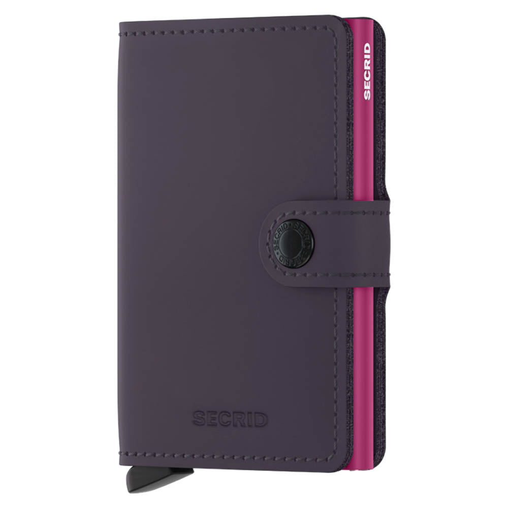 Secrid Miniwallet Matte Dark Purple Fuchsia Leather Wallet