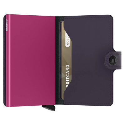 Secrid Miniwallet Matte Dark Purple Fuchsia Leather Wallet