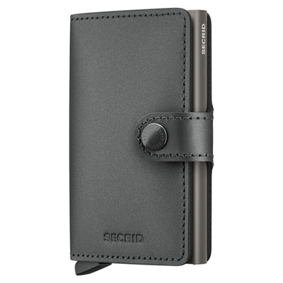 Secrid Miniwallet Matte Satin Steel Leather Wallet