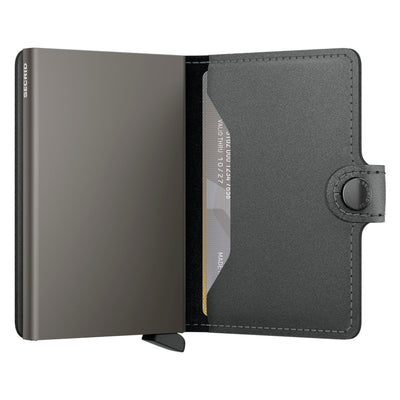 Secrid Miniwallet Matte Satin Steel Leather Wallet