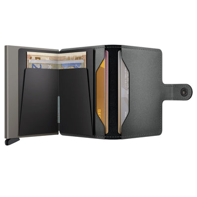 Secrid Miniwallet Matte Satin Steel Leather Wallet