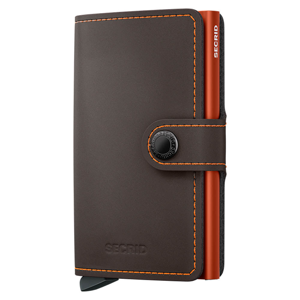 Secrid Miniwallet Matte Truffle Orange Leather Wallet