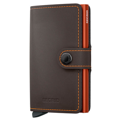 Secrid Miniwallet Matte Truffle Orange Leather Wallet