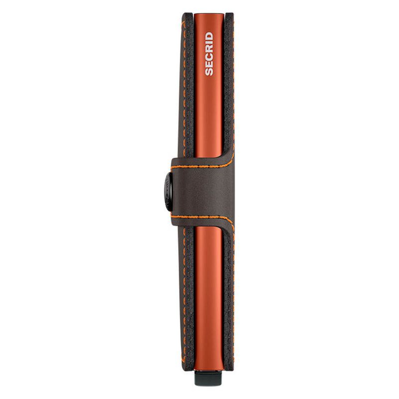 Secrid Miniwallet Matte Truffle Orange Leather Wallet