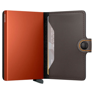 Secrid Miniwallet Matte Truffle Orange Leather Wallet