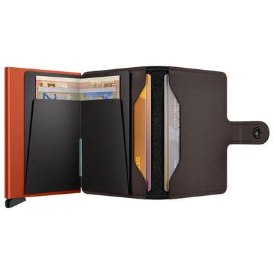 Secrid Miniwallet Matte Truffle Orange Leather Wallet