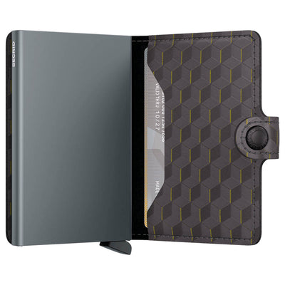 Secrid Miniwallet Optical Grey Yellow Leather Wallet