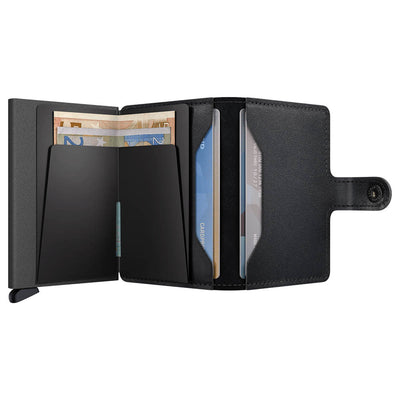 Secrid Miniwallet Original Black Powdercoat Leather Wallet