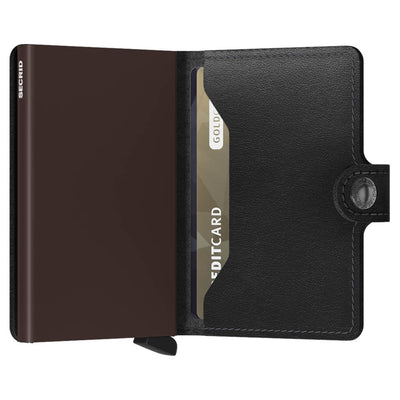 Secrid Miniwallet Original Black / Brown Leather Wallet