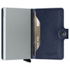 Secrid Miniwallet Vegetable Tanned Leather Wallet Navy Silver