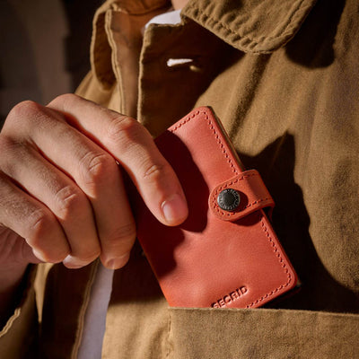 Secrid Miniwallet Vintage Orange Leather Wallet
