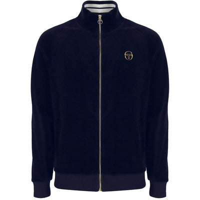 Sergio Tacchini Court Velour Track Top Maritime Blue / Gardenia
