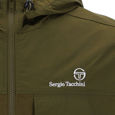 Sergio Tacchini Calisti Hooded Jacket Dark Olive