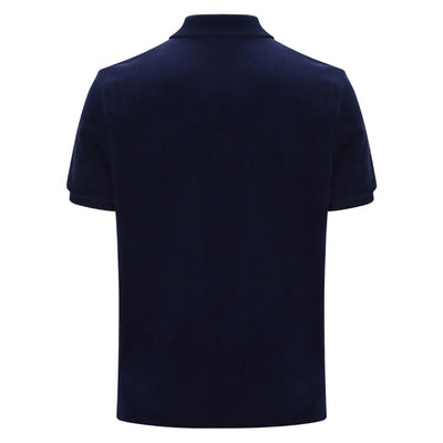 Sergio Tacchini Cardona Velour Zip Polo Shirt Maratime Blue / White